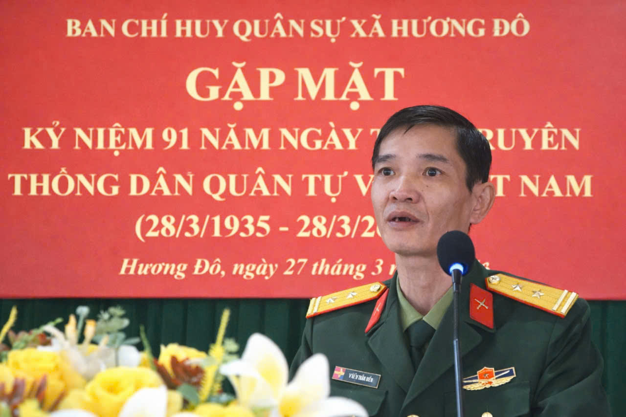 Ban CHQS xã Hương Đô tổ chức gặp mặt kỷ niệm 91 năm Ngày truyền thống Dân quân tự vệ Việt Nam (28/3/1935 – 28/3/2026)