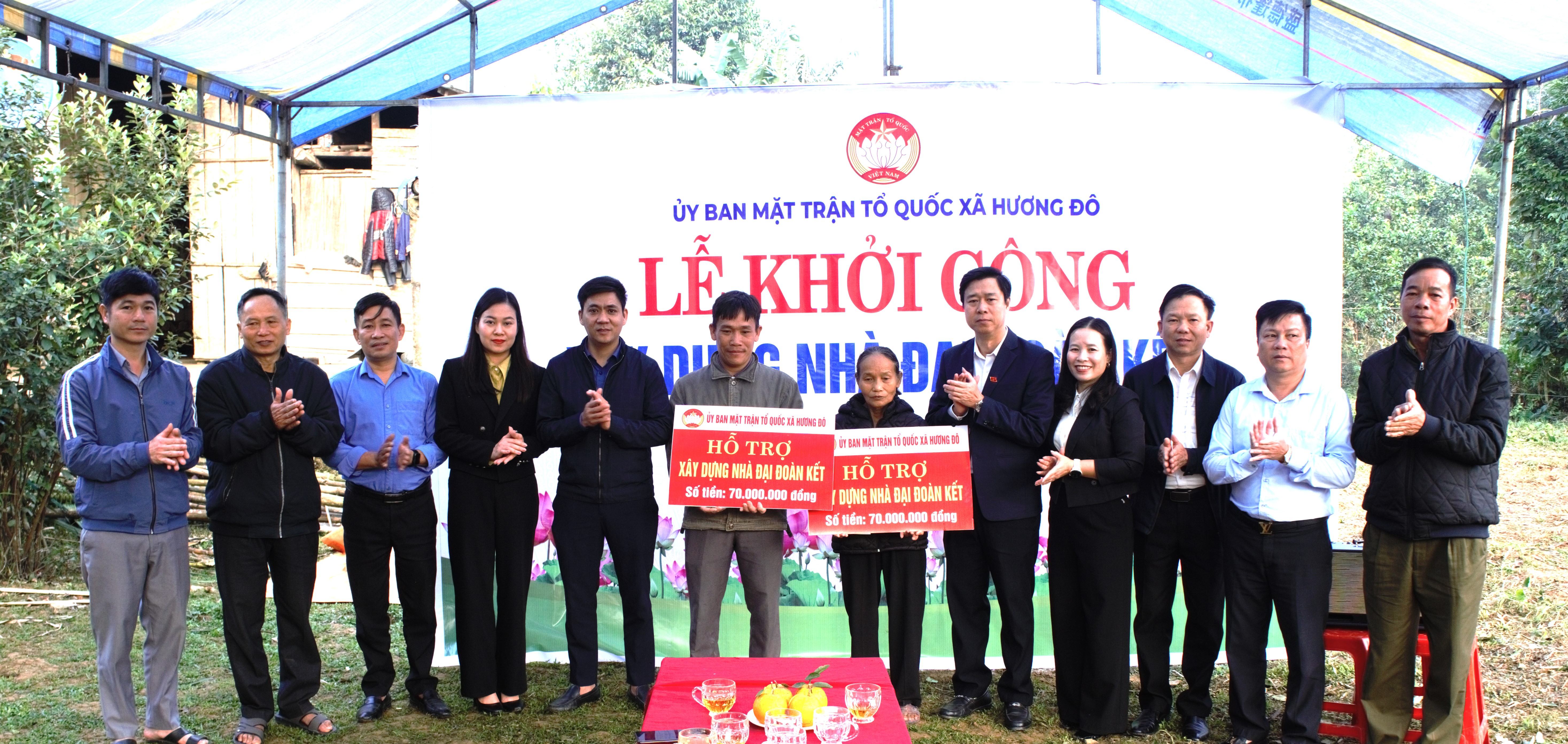 Xã Hương Đô khởi công xây dựng nhà Đại đoàn kết cho hộ gia đình có hoàn cảnh đặc biệt khó khăn