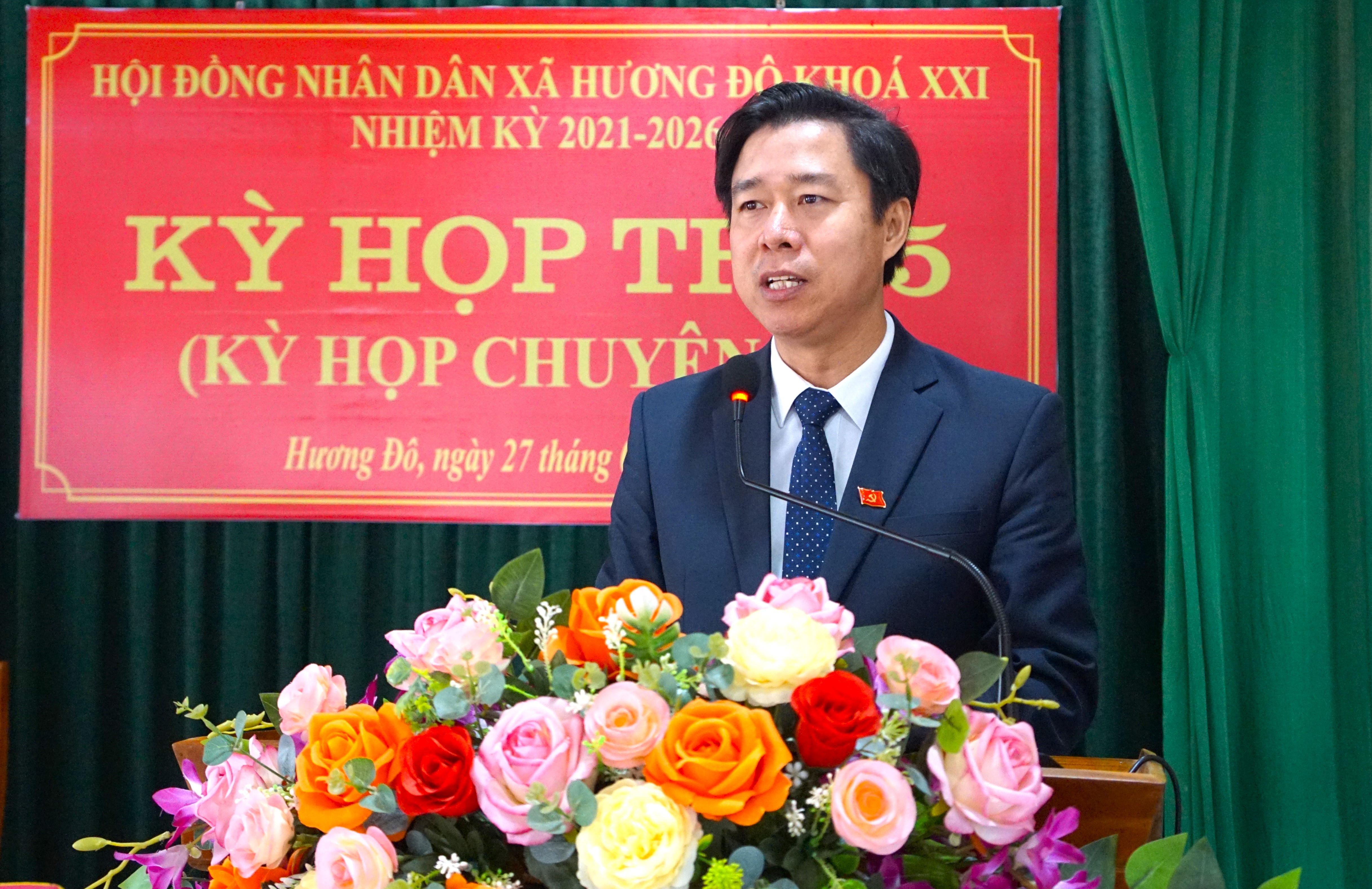 HƯƠNG ĐÔ TỔ CHỨC KỲ HỌP THỨ NĂM  (KỲ HỌP CHUYÊN ĐỀ)  HỘI ĐỒNG NHÂN DÂN XÃ NHIỆM KỲ 2021 – 2026