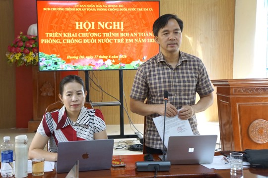 Xã Hương Đô tổ chức Hội nghị triển khai công tác dạy bơi an toàn; phòng, chống đuối nước trẻ em năm 2026 