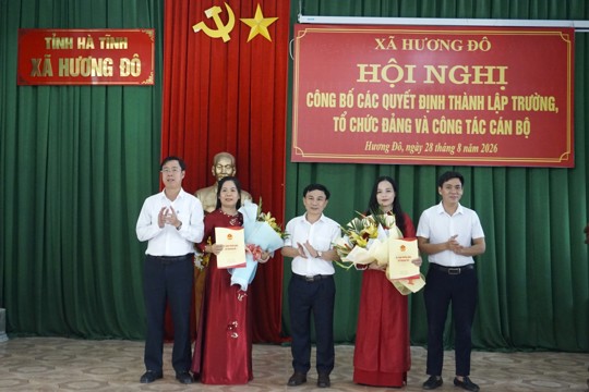 Hương Đô công bố các quyết định thành lập trường, tổ chức Đảng và công tác cán bộ