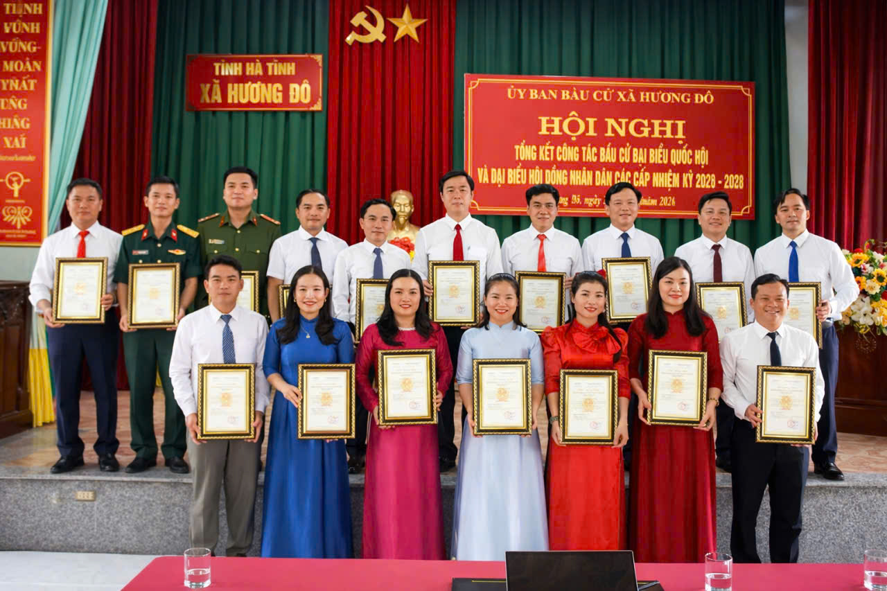 Xã Hương Đô tổng kết công tác bầu cử đại biểu Quốc hội và HĐND các cấp, nhiệm kỳ 2026 – 2031 