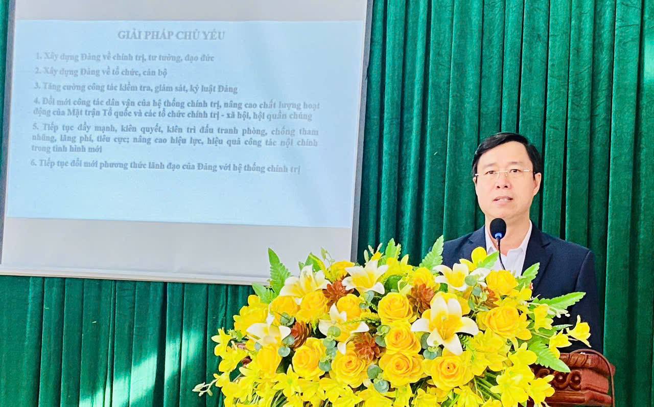 Đảng ủy xã Hương Đô tổ chức hội nghị học tập, quán triệt các Nghị quyết của Trung ương, tỉnh và báo cáo kết quả Đại hội Đảng bộ tỉnh lần thứ XX